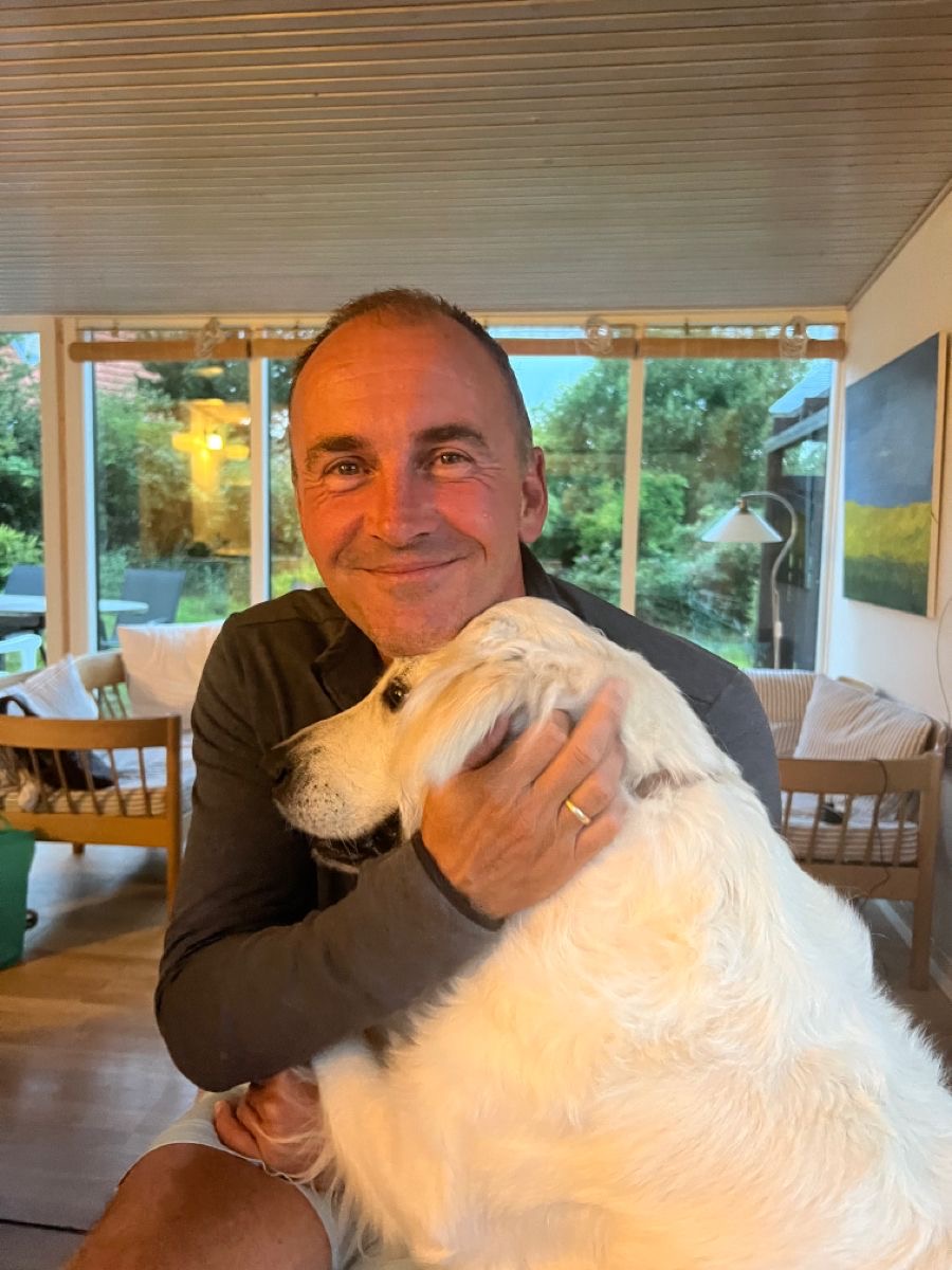 Marcus D. with his dog